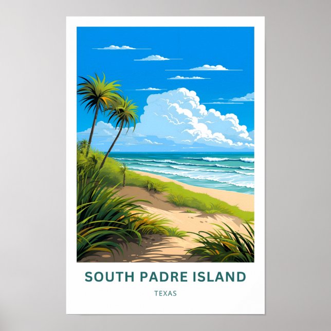 Skriv ut på South Padre Island Texas Travel Print Poster (Framsidan)