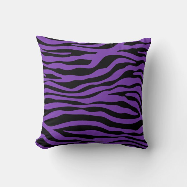 Skriv ut på Zebra ränder Lila   Kudde (Framsida)
