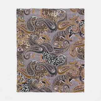 Skriv ut Paisley Animal Skin Mode Fleecefilt