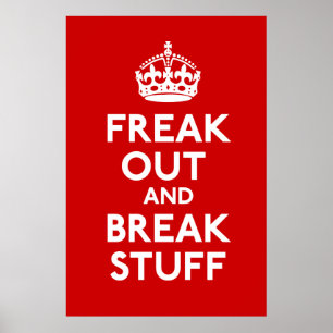 Skriv ut parodutskrift av freak ut och avbryta Sak Poster