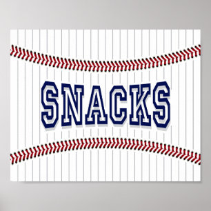 Skriv ut Party SNACKS-signatur för Baseball Poster