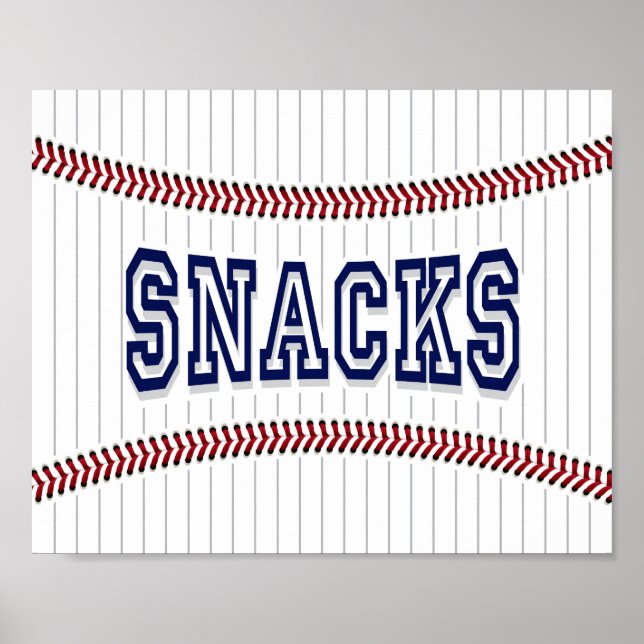 Skriv ut Party SNACKS-signatur för Baseball Poster (Framsidan)