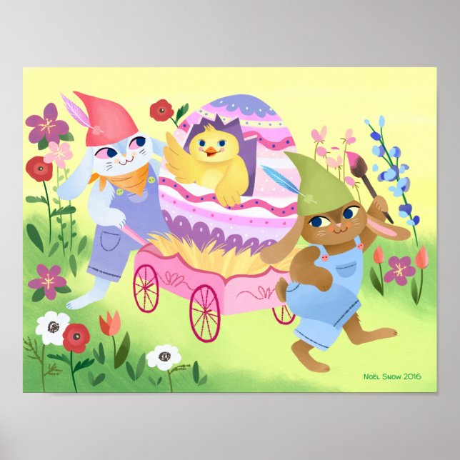 Skriv ut påskhare och Chick Poster (Framsidan)