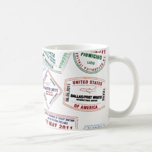 Skriv ut passet Frimärke Mönster Kaffemugg