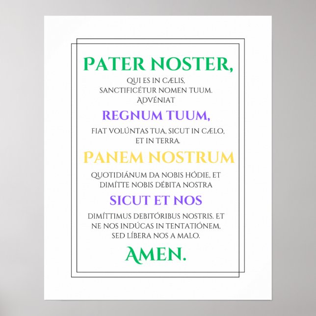 Skriv ut Pater Noster Poster (Framsidan)
