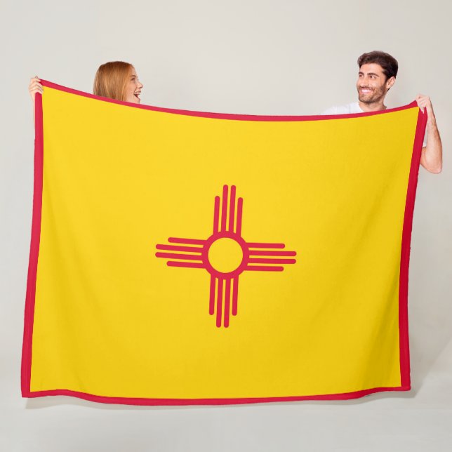 Skriv ut Patriotc för new mexico Statlig flagga Fleecefilt (På plats)