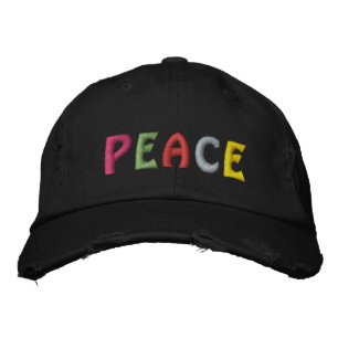 Skriv ut PEACE Ord Broderad Keps