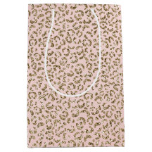 Skriv ut Peach  Rosa Glitter Guld Leopard      