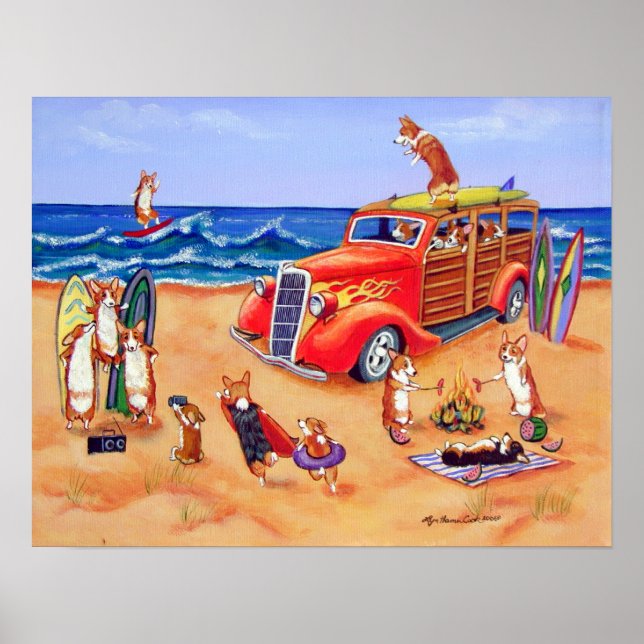 Skriv ut Pembroke Welsh Corgi Wall Poster (Framsidan)