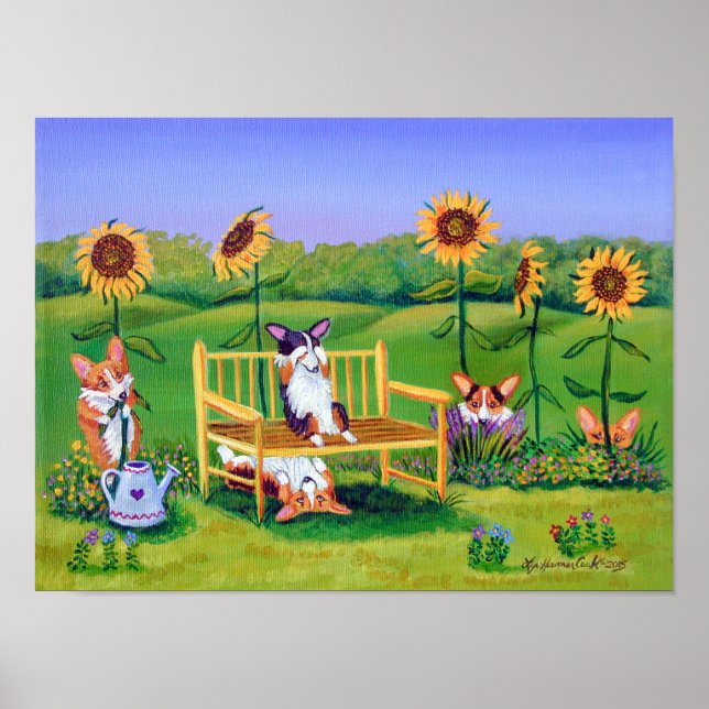 Skriv ut Pembroke Welsh Corgi Wall Poster (Framsidan)