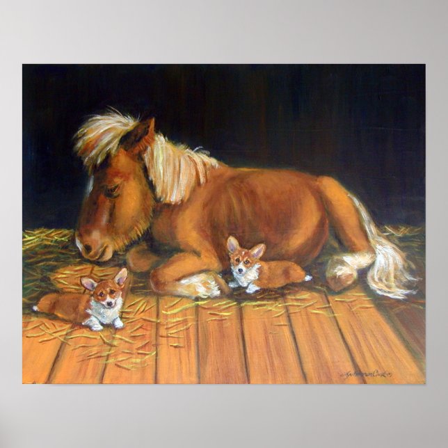 Skriv ut Pembroke Welsh Corgi Wall Poster (Framsidan)