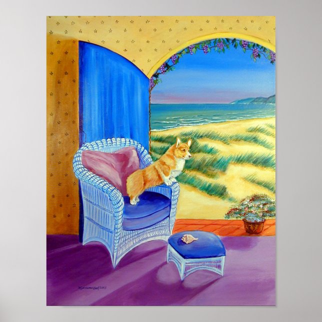 Skriv ut Pembroke Welsh Corgi Wall Poster (Framsidan)