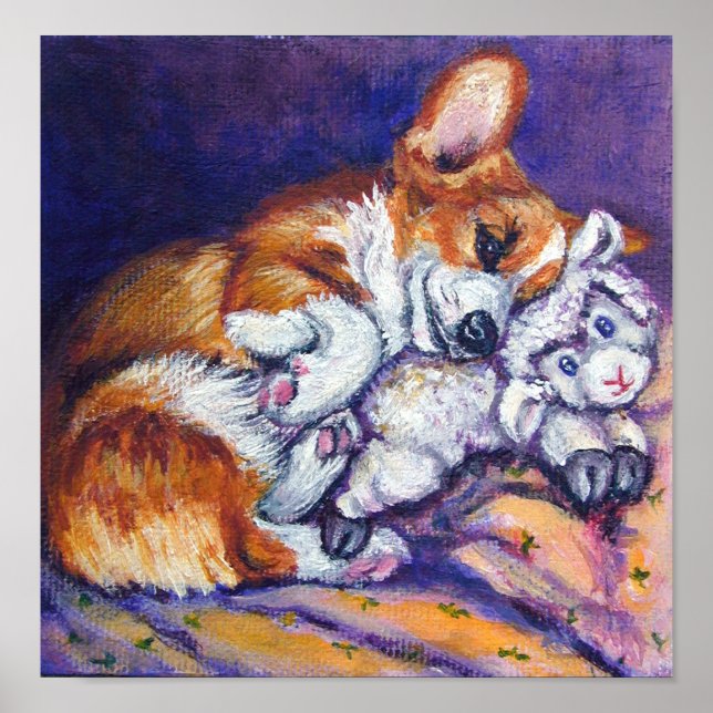 Skriv ut Pembroke Welsh Corgi Wall Poster (Framsidan)