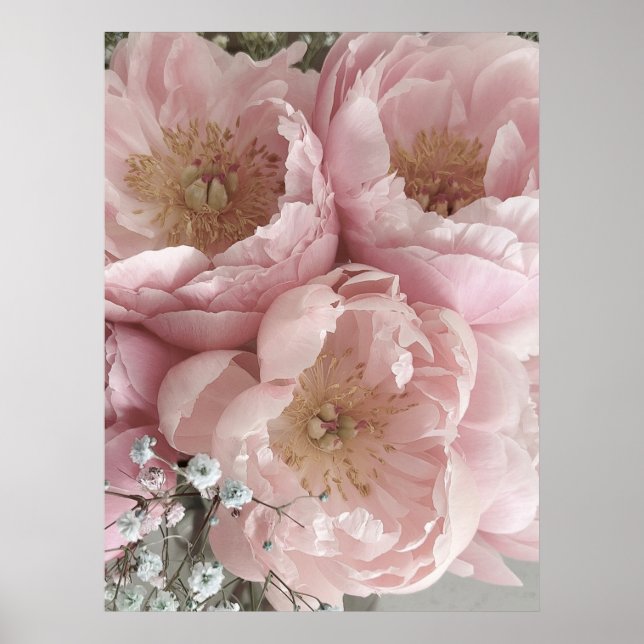 SKRIV UT | Peonies III - 24 tum x 32 tum Poster (Framsidan)