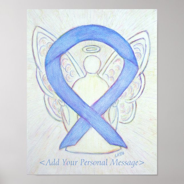 Skriv ut "Periwinkle Awareness Ribbon Guardian Ang Poster (Framsidan)