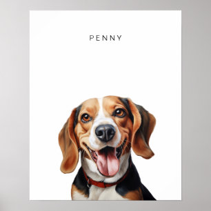 Skriv ut Personlig för beagle-Hund Poster