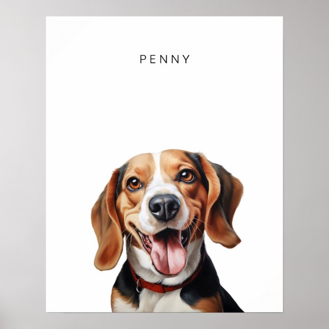 Skriv ut Personlig för beagle-Hund Poster (Framsidan)