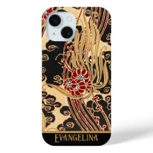 Skriv ut personlig Guld & Black Blommigt Art nouve