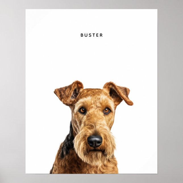 Skriv ut Personligen för Airedale Terrier Poster (Framsidan)