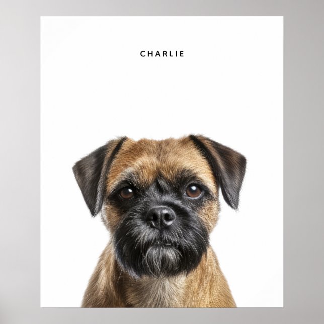 Skriv ut Personligen gräns Terrier  Poster (Framsidan)