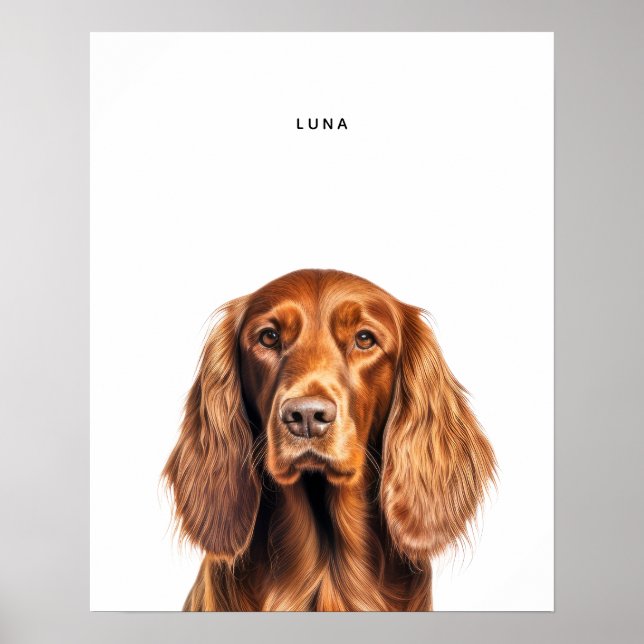 Skriv ut Personligen Irish Setter Poster (Framsidan)