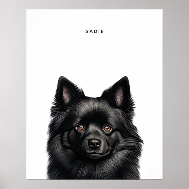 Skriv ut Personligen Schipperke Poster (Framsidan)