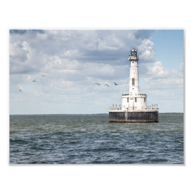 Skriv ut Peshtigo Reef Lighthouse Fototryck (Framsidan)