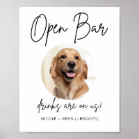 Skriv ut Pet Bröllop Open Pub Drinks Sign