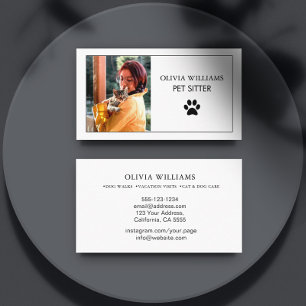 Skriv ut Pet Sitta Photo Minimalist Paw Visitkort