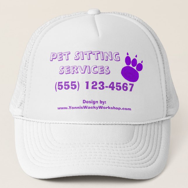 Skriv ut Pet Sitta Services Paw Keps (Framsida)