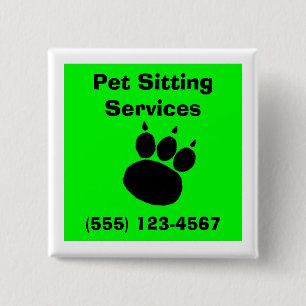 Skriv ut Pet Sitta Services Paw Knapp