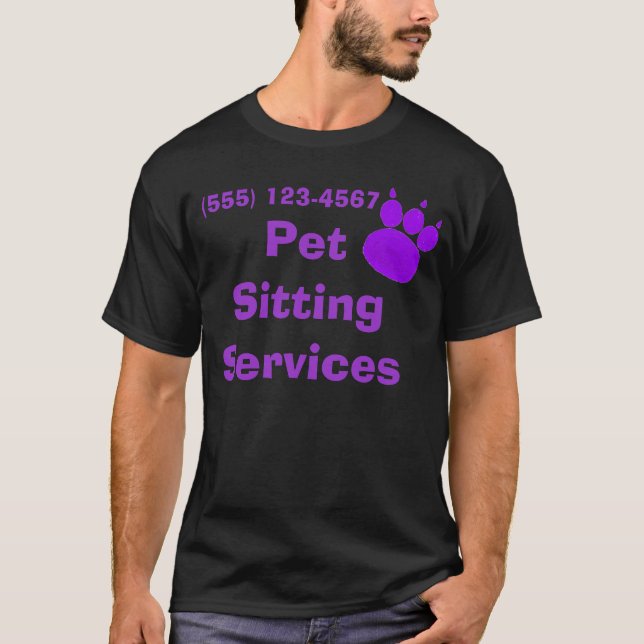 Skriv ut Pet Sitta Services Paw Tröja (Framsida)