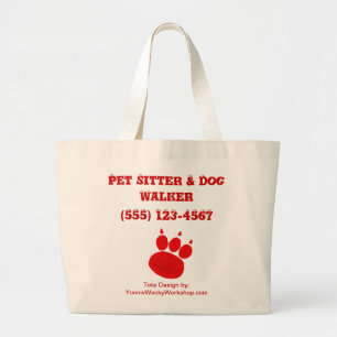 Skriv ut Pet Sitter & Dog Walker Paw Jumbo Tygkasse