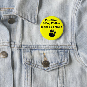 Skriv ut Pet Sitter & Dog Walker Paw Knapp