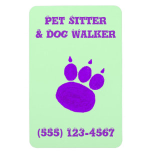 Skriv ut Pet Sitter & Dog Walker Paw Magnet