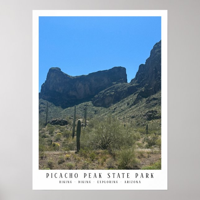 Skriv ut "Picacho Peak State Park" i Arizona Deser Poster (Framsidan)