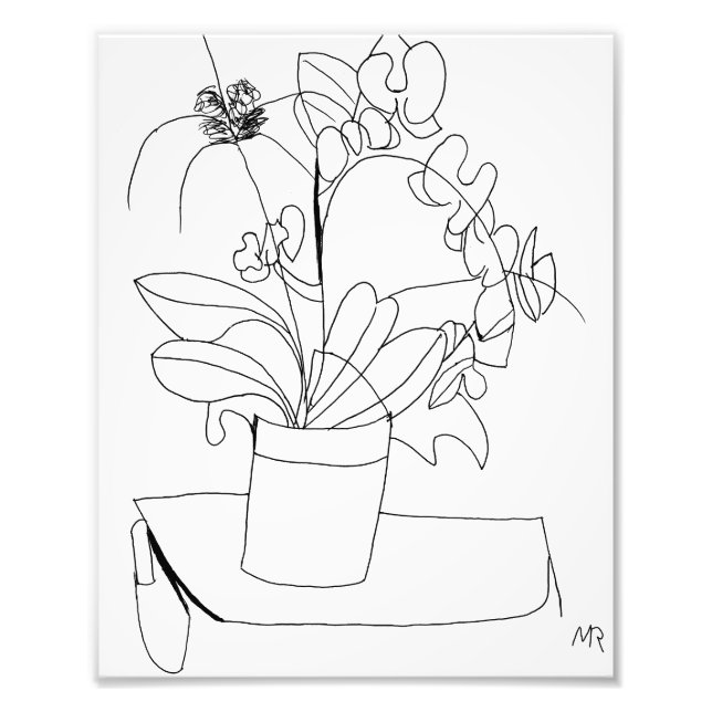 Skriv ut Picasso Inspired Tabletop Flowers Fototryck (Framsidan)