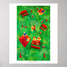 Skriv ut Picnic Contemporary Acrylic Painting Art
