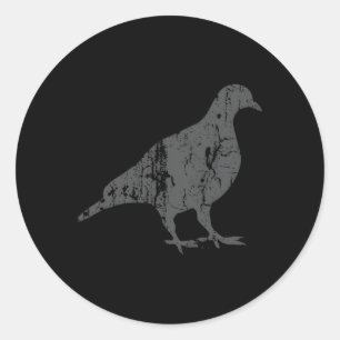 Skriv ut Pigeon Pigeon Runt Klistermärke