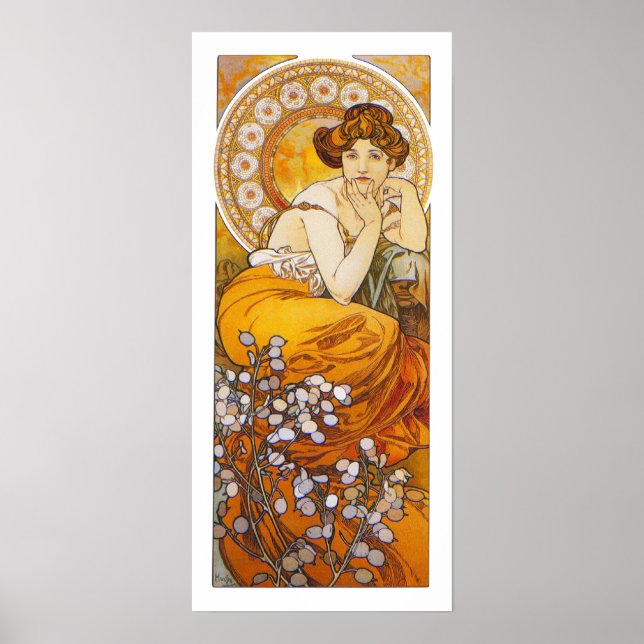Skriv ut/Poster: Alphonse Mucha - Topaz Poster (Framsidan)