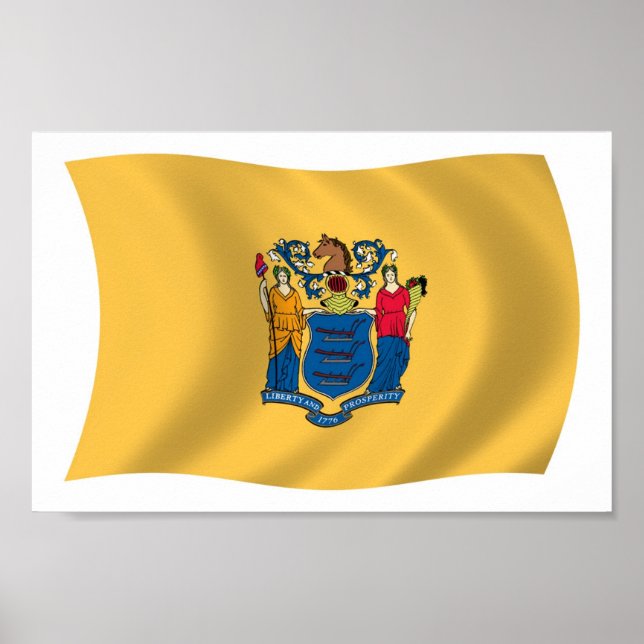 Skriv ut Poster Flagga i New jersey (Framsidan)