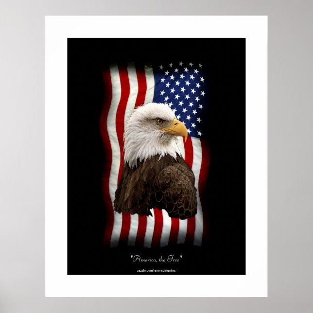Skriv ut Poster i USA Flagga & Örn Patriotic (Framsidan)