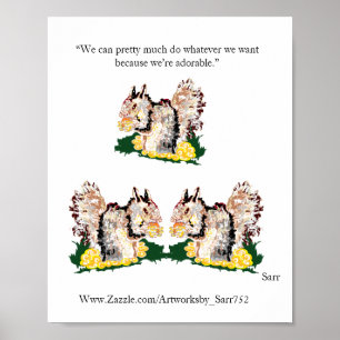 Skriv ut, Poster Pappra (projektionsyta) ekorrar