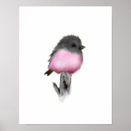Skriv ut Poster rosa Robin