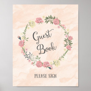 Skriv ut Poster Skriv ut på Bröllop Guest Bok-skyl