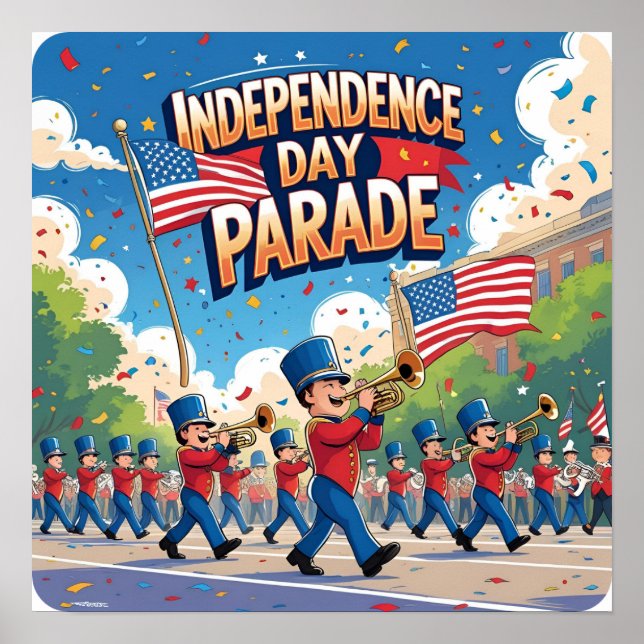 Skriv ut Poster utskrift i Independence day Parad (Framsidan)
