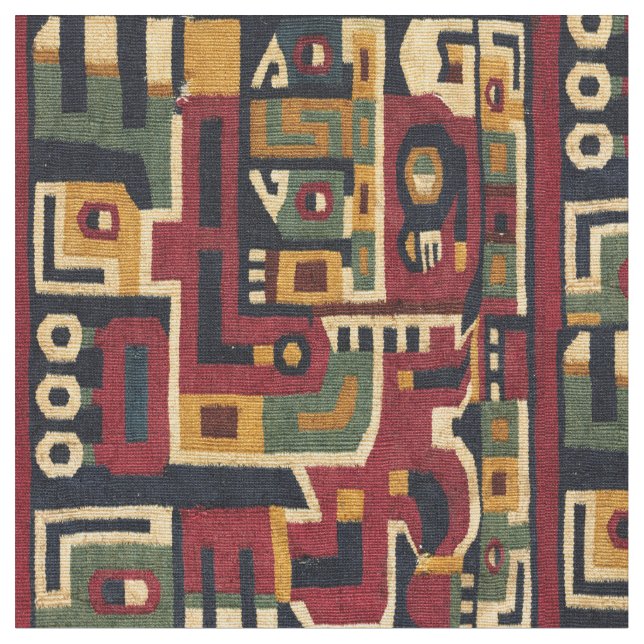 Skriv ut Pre-Columbian Central Andes Wari Mönster Tyg (Närbild)
