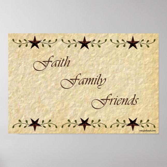 Skriv ut Prim Faith Family Friends Poster (Framsidan)