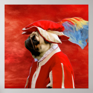 Skriv ut Pug Civil Krig Soldier Poster