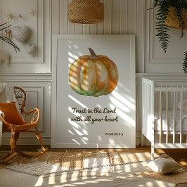 Skriv ut Pumpkin Bible Verse Wall Art Poster